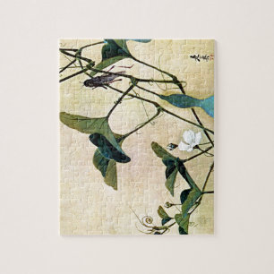 Cricket on a Vine Japanese Woodblock Art Ukiyo-E Jigsaw Puzzle