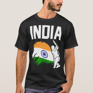 Cricket Patriotic Indian Players Flag Of India T-Shirt