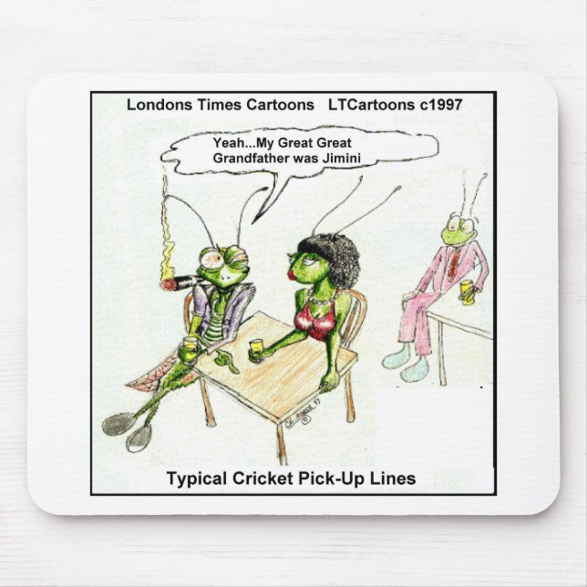Cricket Pick-Up Lines Funny Mouse Pad (Front)