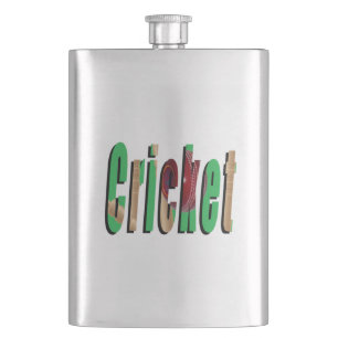 Cricket Picture Logo, Classic Hip Flask