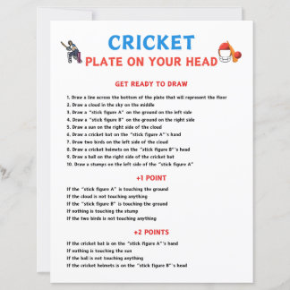 Cricket Plate On Your Head Game
