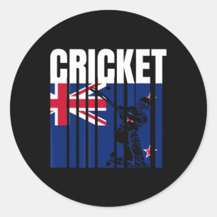 Cricket Player 4 Classic Round Sticker