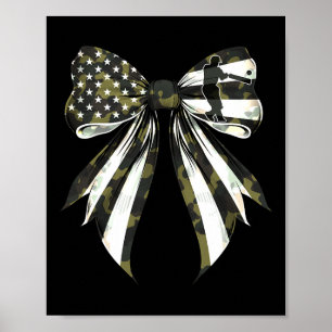 Cricket Player 4th Of July American Flag Camouflag Poster