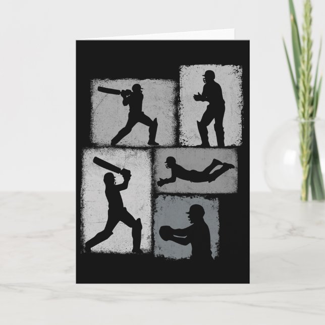 Cricket Player Collage Men Women Cricketer Coach Y Card (Front)