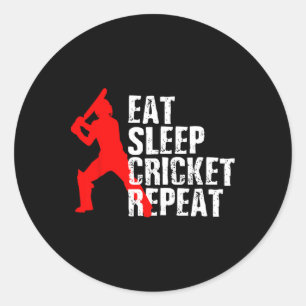 Cricket Player Cool Gift  Classic Round Sticker