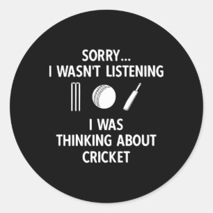 Cricket Player Cricket Sport Vintage Cricket Classic Round Sticker