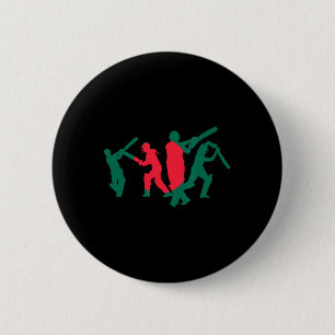 Cricket Player Design 1 2 Inch Round Button