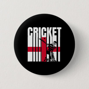 Cricket Player English Flag  2 Inch Round Button