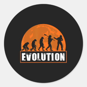 Cricket Player Funny Cricket Human Evolution Classic Round Sticker
