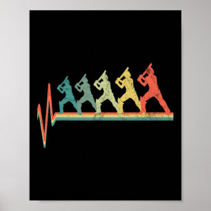 Cricket Player Gift Cricketer Heartbeat Poster