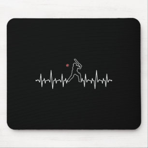 Cricket Player Heartbeat Cricket Gift  Mouse Pad