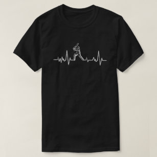 Cricket Player Heartbeat Gift Cricket Fans Lover T-Shirt