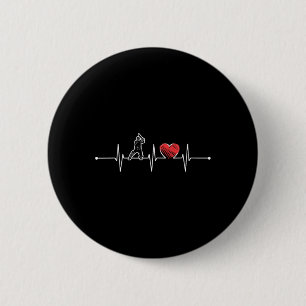 Cricket Player Heartbeat Gift Ekg Cricket Fans Lov 2 Inch Round Button