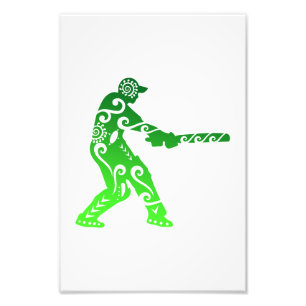 Cricket Player Maori Style Tribal Tattoo Gift Idea Photo Print