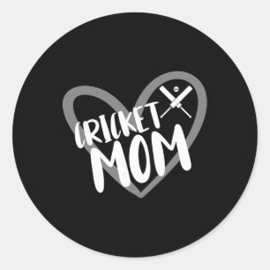 Cricket Player Mom Classic Round Sticker