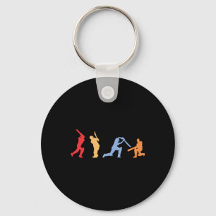 Cricket Player Retro Cricket Silhouette Cricket Sp Keychain