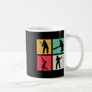 Cricket Player Retro Cricket Silhouette Cricketing Coffee Mug