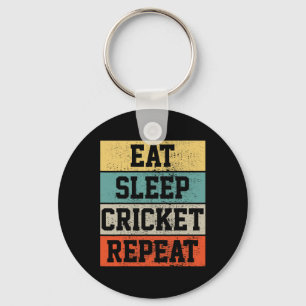 Cricket Player Retro Vintage Funny Gift Keychain