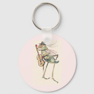 Cricket Playing the Fiddle Keychain