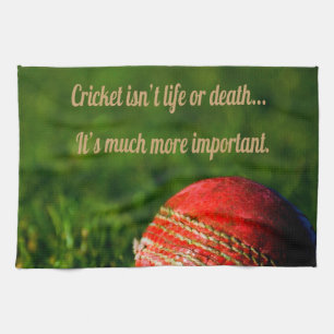 Cricket Red Ball Funny Motivational Kitchen Towel
