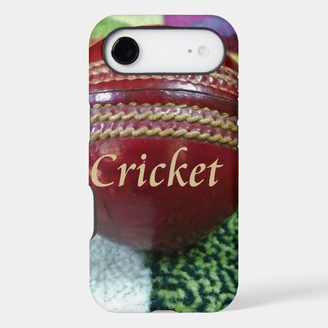 Cricket : Red Hard Ball Art Print (Verso)