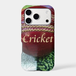 Cricket: Red Hard Ball Art Print