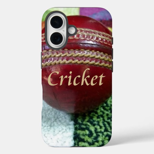 Cricket: Red Hard Ball Art Print Case-Mate iPhone Case (Back)