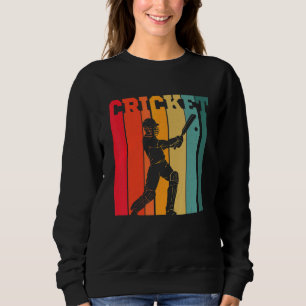 Cricket Retro Vintage Colors Cricket Player Sweatshirt