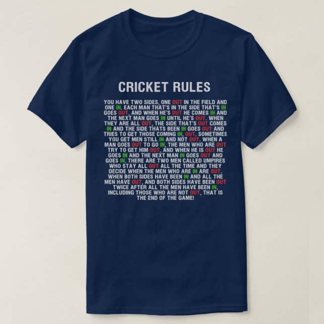 Cricket Rules Classic TShirt Classic TShirt (Design Front)