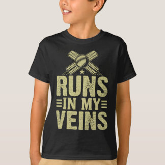 Cricket Runs In My Veins Cricket T-Shirt