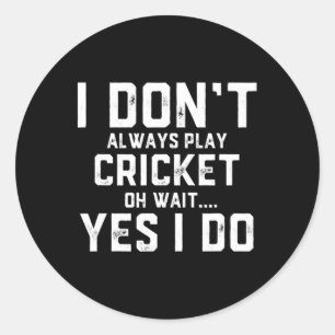 Cricket Shirt - Athletic Clothes For Kids Men And Classic Round Sticker