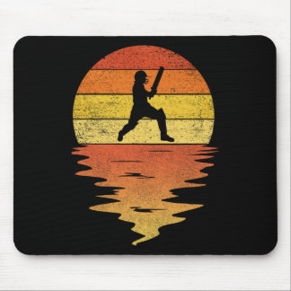 Cricket Shirt Retro Sunset 70s Vintage Cricket Mouse Pad