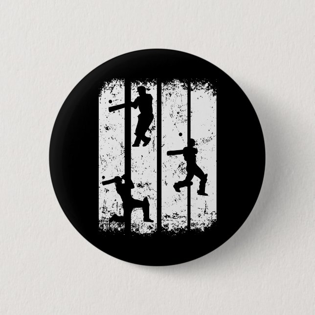 Cricket Silhouette - Cricket Player Cricket Lover  2 Inch Round Button (Front)