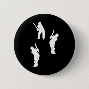 Cricket Silhouette Cricket Player Silhouettes Cric 2 Inch Round Button
