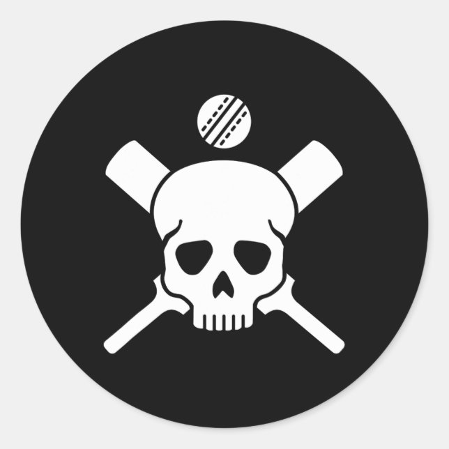 Cricket Skull  Classic Round Sticker (Front)