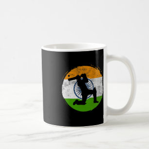Cricket Sport Game Flag Of India Cricket Player  Coffee Mug