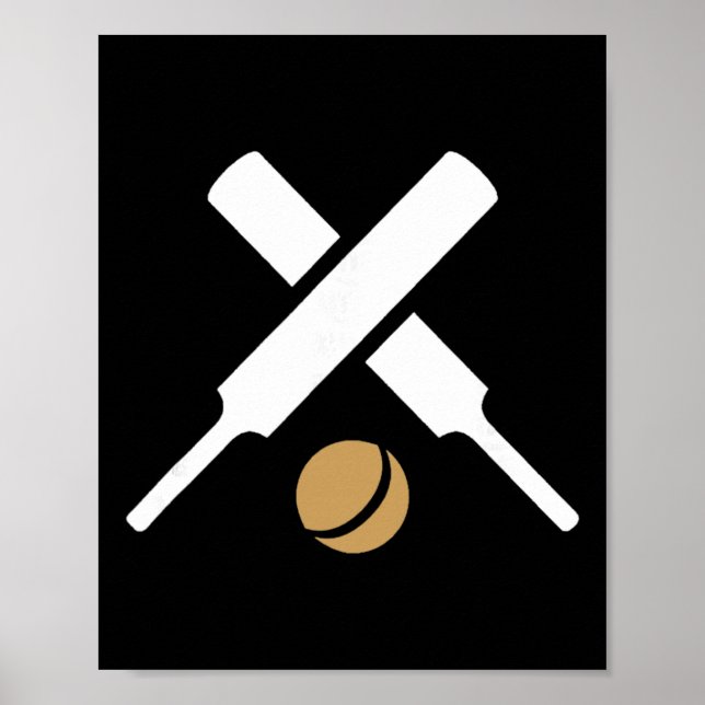 Cricket Sport Silhouette Logo  Poster (Front)