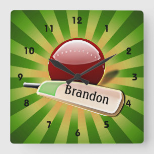 Cricket Sports Design Clock