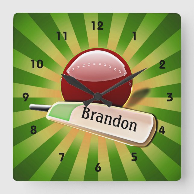 Cricket Sports Design Clock (Front)