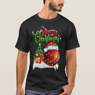 Cricket Sports Xmas Decoration Santa Cricket Chr T-Shirt
