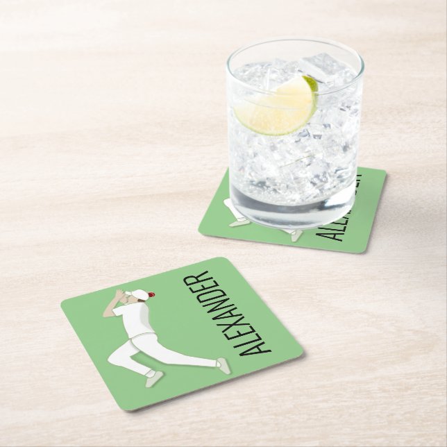 Cricket Square Paper Coaster (Insitu)