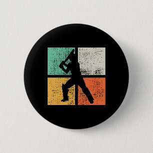 Cricket Tsman Gift Player Coach Retro 2 Inch Round Button