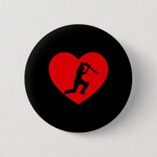 Cricket Valentine Heart Shape Cricket Lovers  2 Inch Round Button