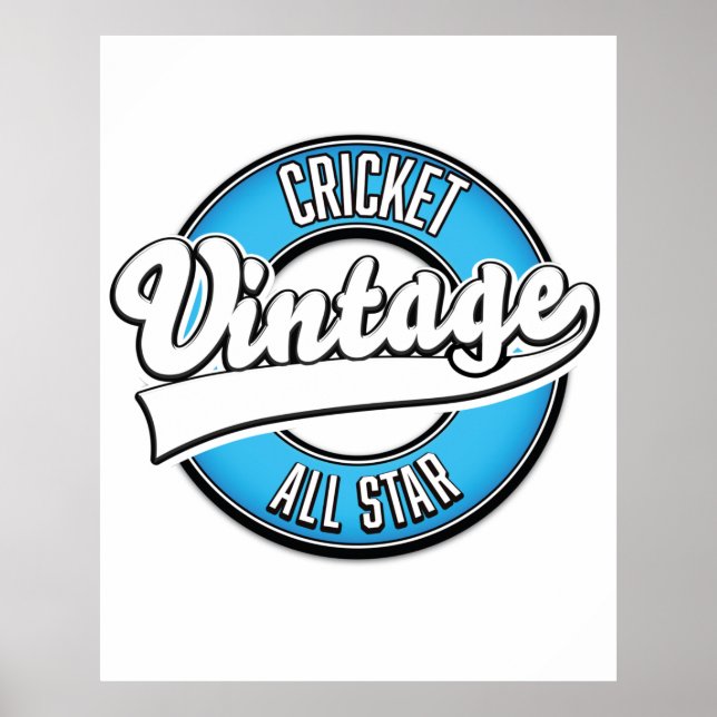 Cricket Vintage all star logo Poster (Front)