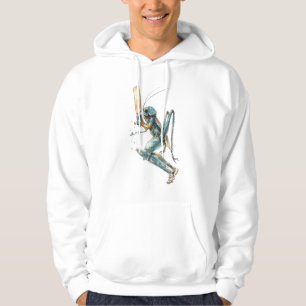 Cricket watercolor painting insect art meets sport hoodie