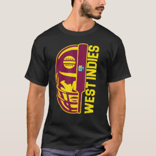 Cricket West Indies Fan Helmet Ball and Bat Design T-Shirt