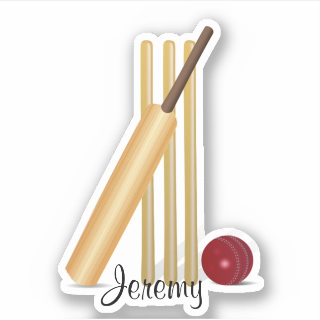 Cricket, wicket and ball template, customize (Front)
