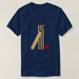 Cricket - Wicket, Bat and Ball T-Shirt