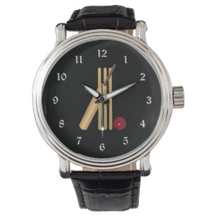 Cricket - wicket, bat and ball watch