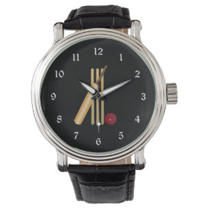 Cricket, wicket, bat and ball watch